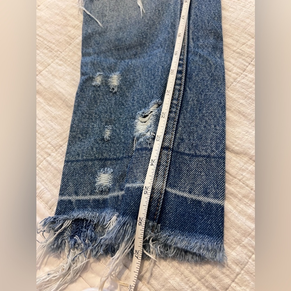 Abercrombie Annie High Rise Distressed Denim Jeans Size 0 - Picture 4 of 6